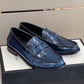 GCI Men's GG Embossed Loafers Horsebit Blue For Men 699501