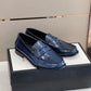GCI Men's GG Embossed Loafers Horsebit Blue For Men 699501