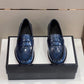 GCI Men's GG Embossed Loafers Horsebit Blue For Men 699501