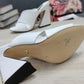 DolGa Satin Mules With Geometric Heel White For Women DG Shoes