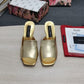 DolGa Lguana-Print Mules Gold For Women DG Shoes