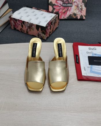 DolGa Lguana-Print Mules Gold For Women DG Shoes