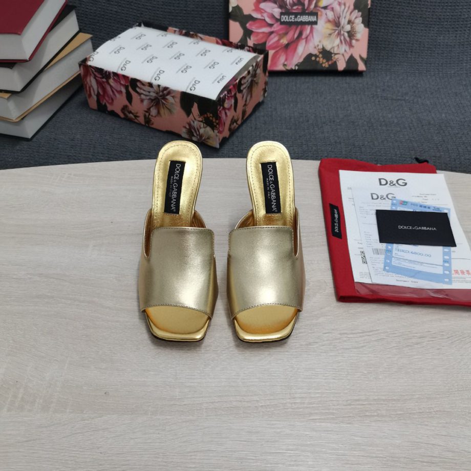 DolGa Lguana-Print Mules Gold For Women DG Shoes