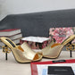 DolGa Lguana-Print Mules Gold For Women DG Shoes