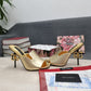 DolGa Lguana-Print Mules Gold For Women DG Shoes