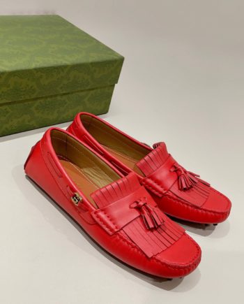 GCI Men's Loafer With Driver Interlocking G Red For Men 624699