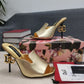 DolGa Lguana-Print Mules Gold For Women DG Shoes