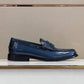 GCI Men's GG Embossed Loafers Horsebit Blue For Men 699501