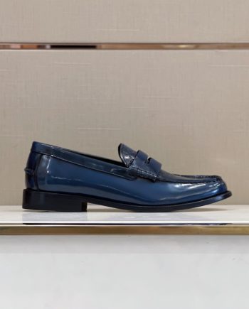 GCI Men's GG Embossed Loafers Horsebit Blue For Men 699501