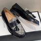 GCI Men's GG Loafers Horsebit With Tassel Black And Beige For Men 673817 17X30 1063
