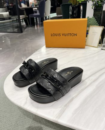 LUV Jumbo Flatform Mule Black For Women LV