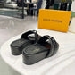 LUV Jumbo Flatform Mule Black For Women LV