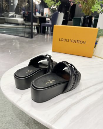 LUV Jumbo Flatform Mule Black For Women LV