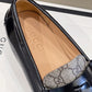 GCI Men's GG Loafers Horsebit With Tassel Black And Beige For Men 673817 17X30 1063