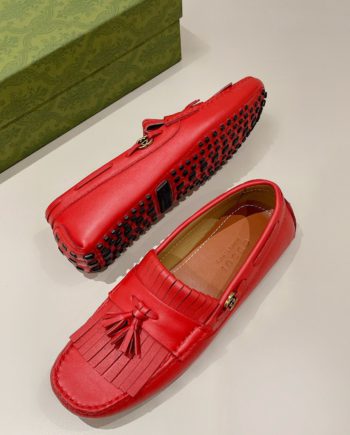 GCI Men's Loafer With Driver Interlocking G Red For Men 624699