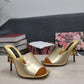 DolGa Lguana-Print Mules Gold For Women DG Shoes