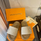 LUV Women's Pool Pillow Comfort Flat Mule Beige For Women LV