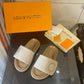 LUV Women's Pool Pillow Comfort Flat Mule Beige For Women LV