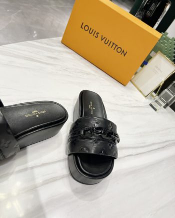 LUV Jumbo Flatform Mule Black For Women LV