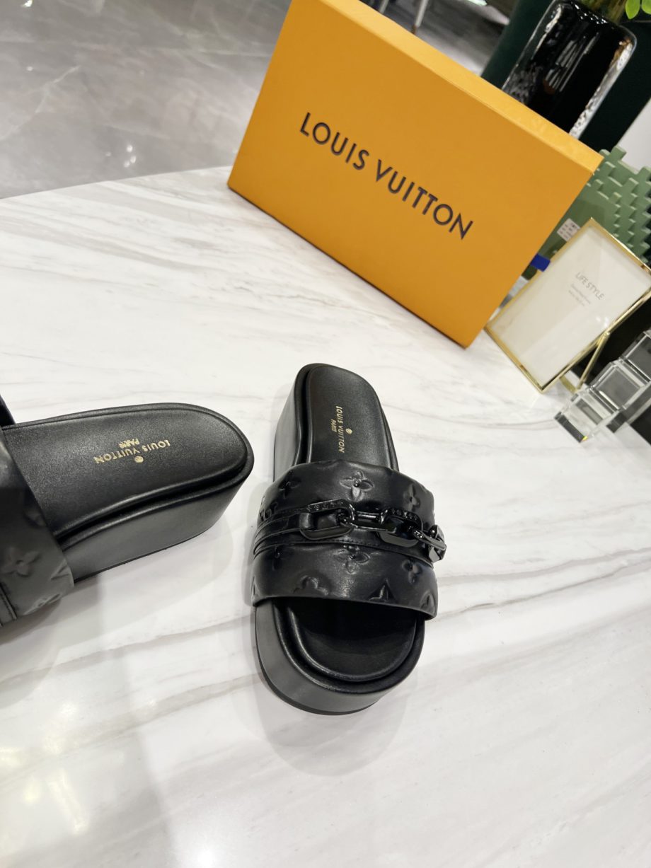 LUV Jumbo Flatform Mule Black For Women LV