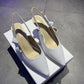 CD J'Ador Slingback Pump White For Women 2.6 in / 6.5 cm