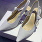 CD J'Ador Slingback Pump White For Women 2.6 in / 6.5 cm