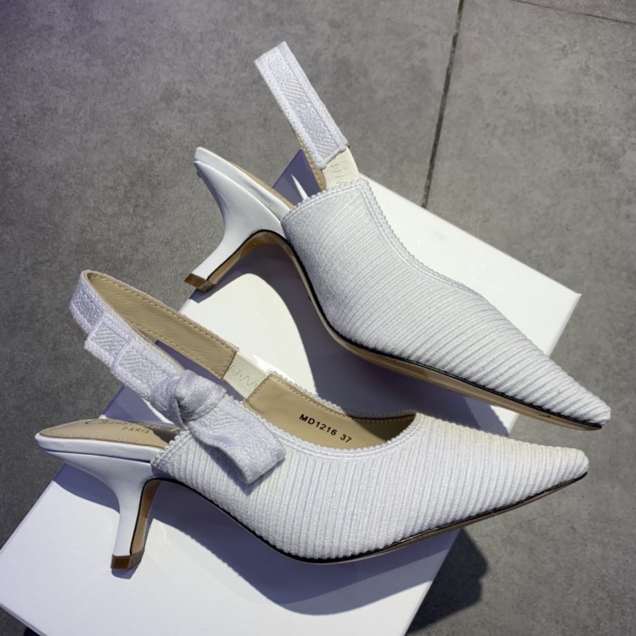 CD J'Ador Slingback Pump White For Women 2.6 in / 6.5 cm