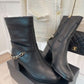 CHL Women's Ankle Boots With Chain Black For Women 3.7in/9.5cm