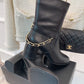 CHL Women's Ankle Boots With Chain Black For Women 3.7in/9.5cm