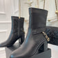 CHL Women's Ankle Boots With Chain Black For Women 3.7in/9.5cm