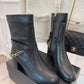 CHL Women's Ankle Boots With Chain Black For Women 3.7in/9.5cm