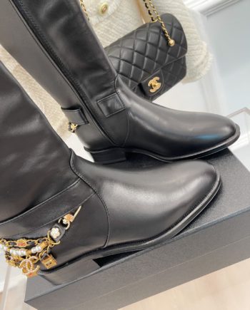 CHL Women's High Boots With Decor Black For Women 1.5in/ 4cm
