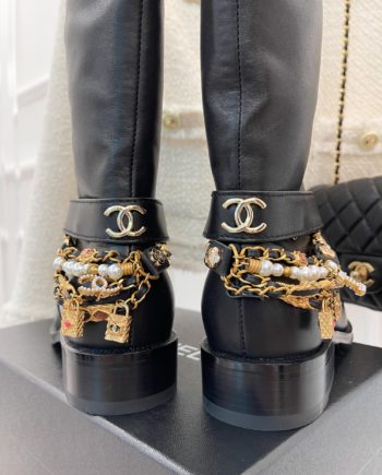 CHL Women's High Boots With Decor Black For Women 1.5in/ 4cm
