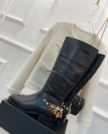 CHL Women's High Boots With Decor Black For Women 1.5in/ 4cm