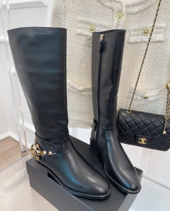 CHL Women's High Boots With Decor Black For Women 1.5in/ 4cm