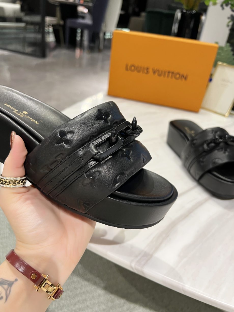 LUV Jumbo Flatform Mule Black For Women LV
