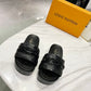 LUV Jumbo Flatform Mule Black For Women LV