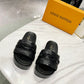 LUV Jumbo Flatform Mule Black For Women LV