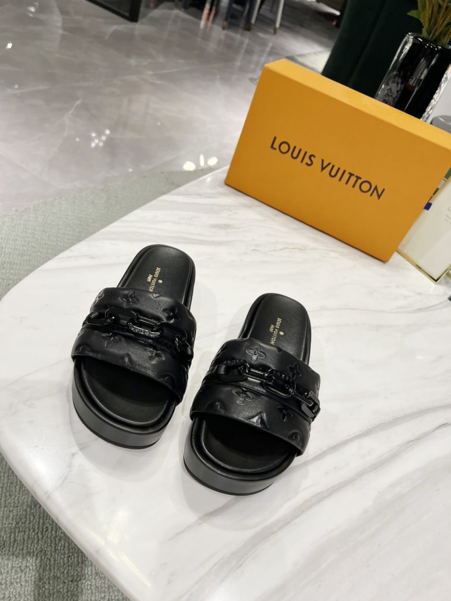 LUV Jumbo Flatform Mule Black For Women LV