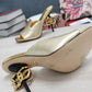 DolGa Lguana-Print Mules Gold For Women DG Shoes