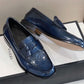 GCI Men's GG Embossed Loafers Horsebit Blue For Men 699501