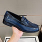 GCI Men's GG Embossed Loafers Horsebit Blue For Men 699501