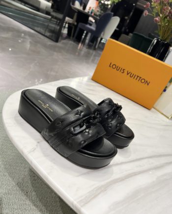 LUV Jumbo Flatform Mule Black For Women LV