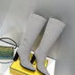 FD Cut High-Heeled FF Chenill Boots Grey For Women