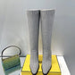 FD Cut High-Heeled FF Chenill Boots Grey For Women