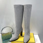 FD Cut High-Heeled FF Chenill Boots Grey For Women