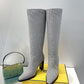 FD Cut High-Heeled FF Chenill Boots Grey For Women