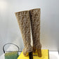 FD Cut High-Heeled FF Chenill Boots Brown For Women