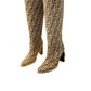 FD Cut High-Heeled FF Chenill Boots Brown For Women