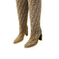 FD Cut High-Heeled FF Chenill Boots Brown For Women